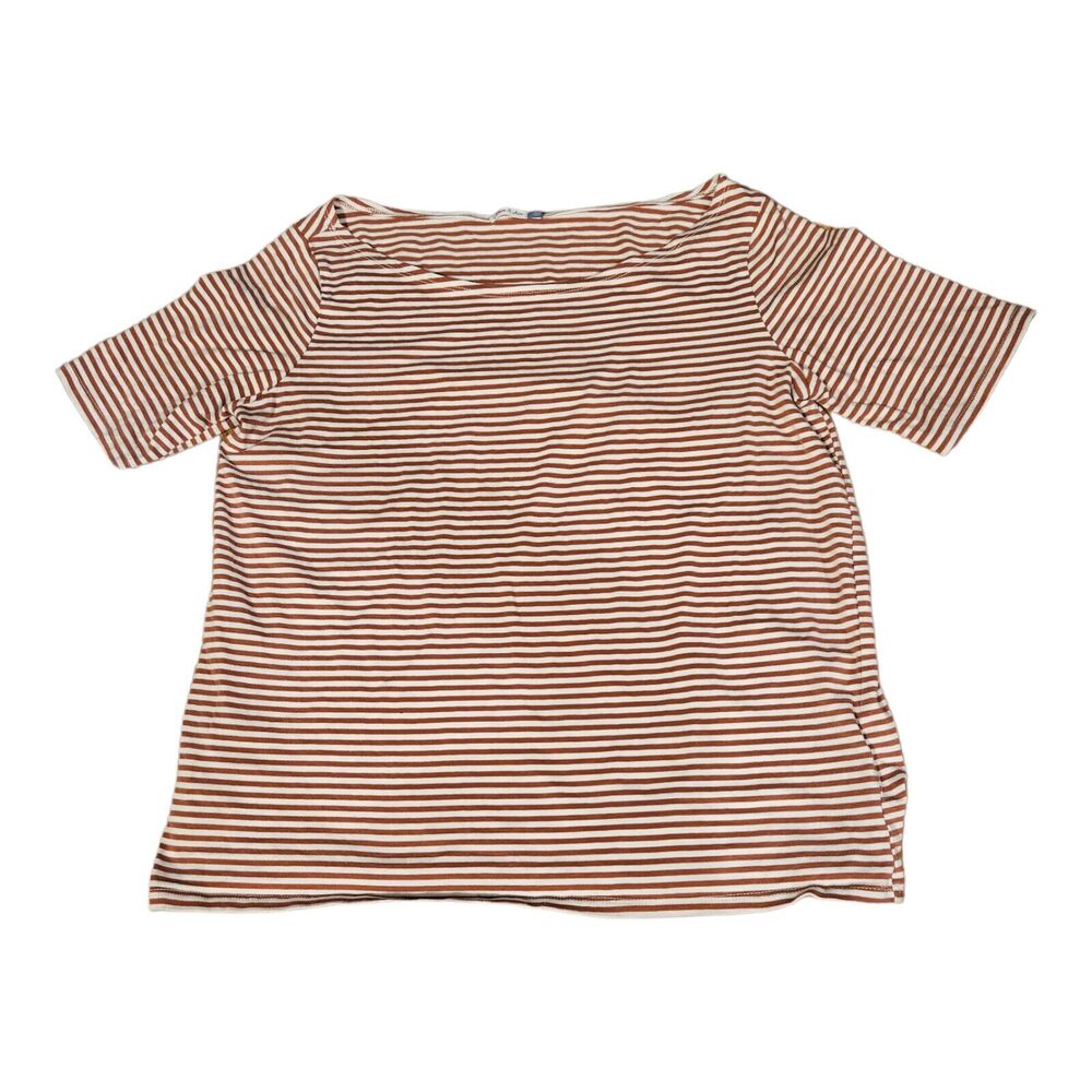 Yarn & Sea Striped Short Sleeve Cotton, Spandex Medium T-Shirt